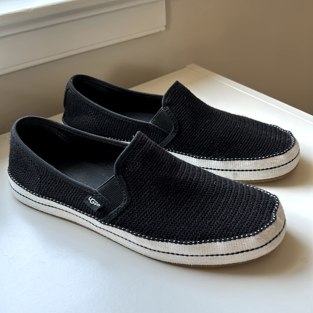 UGG Black Knit Slide Loafers
